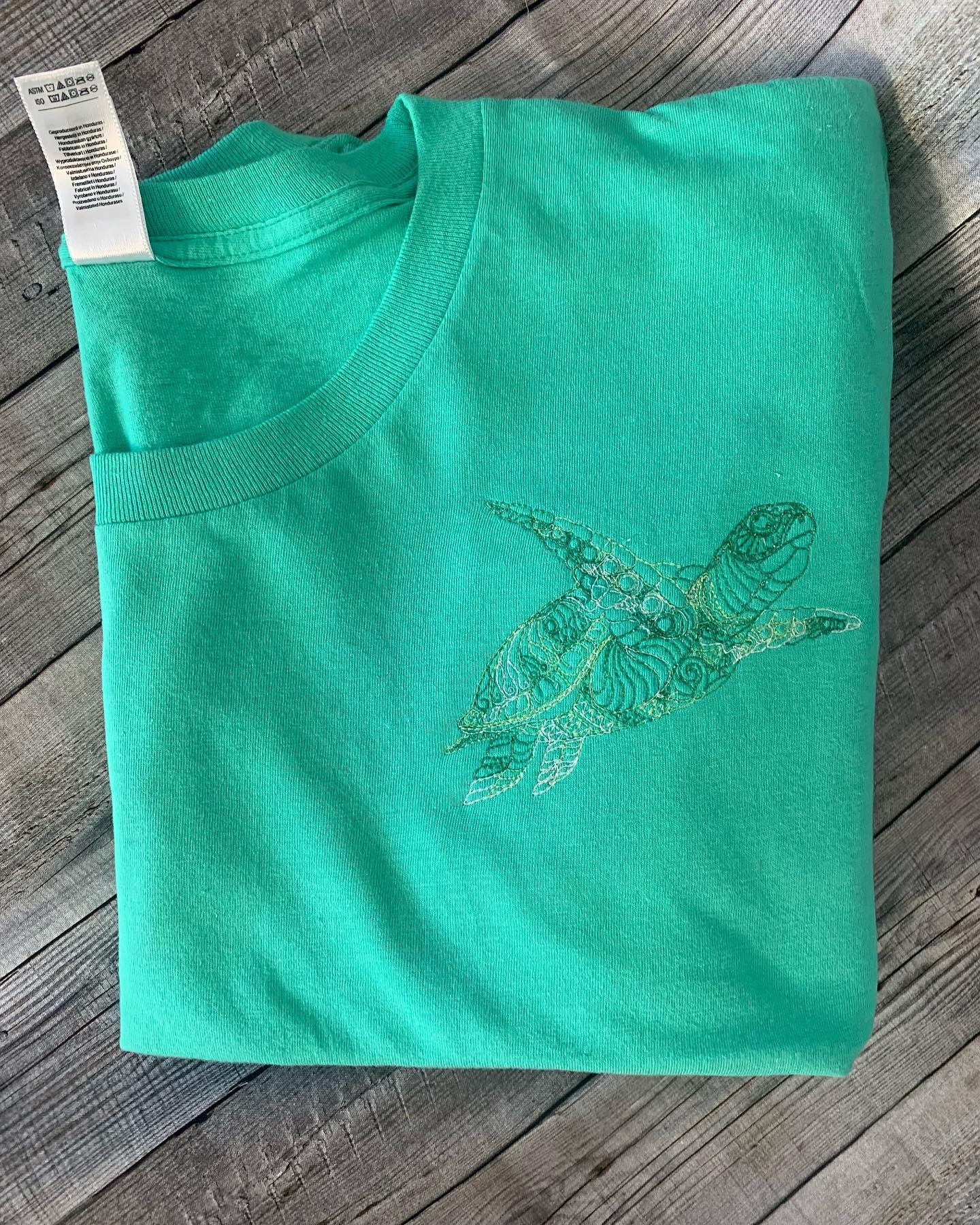 Embroidered Sea Turtle T-Shirt