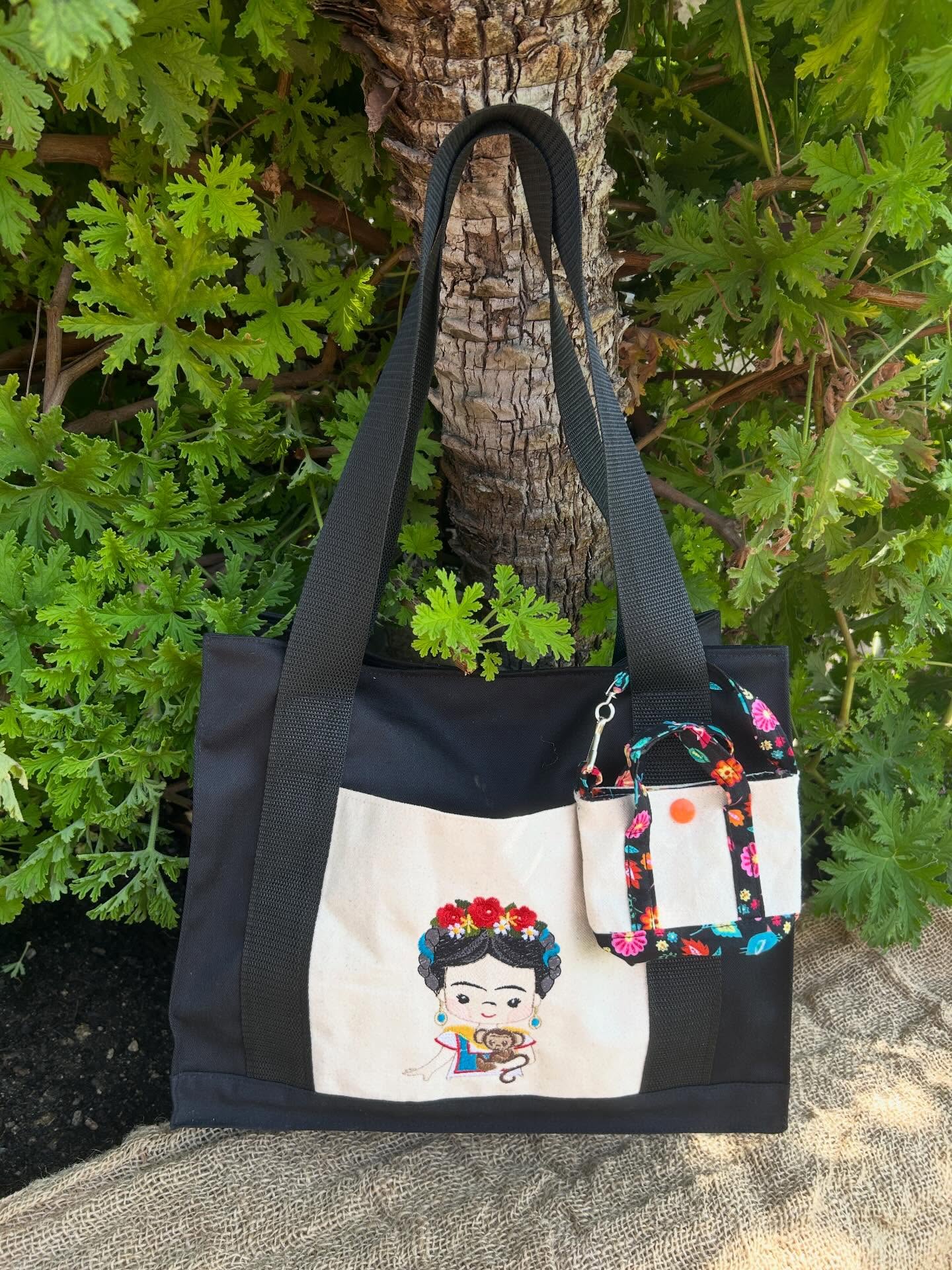 Frida-Inspired Embroidered Tote