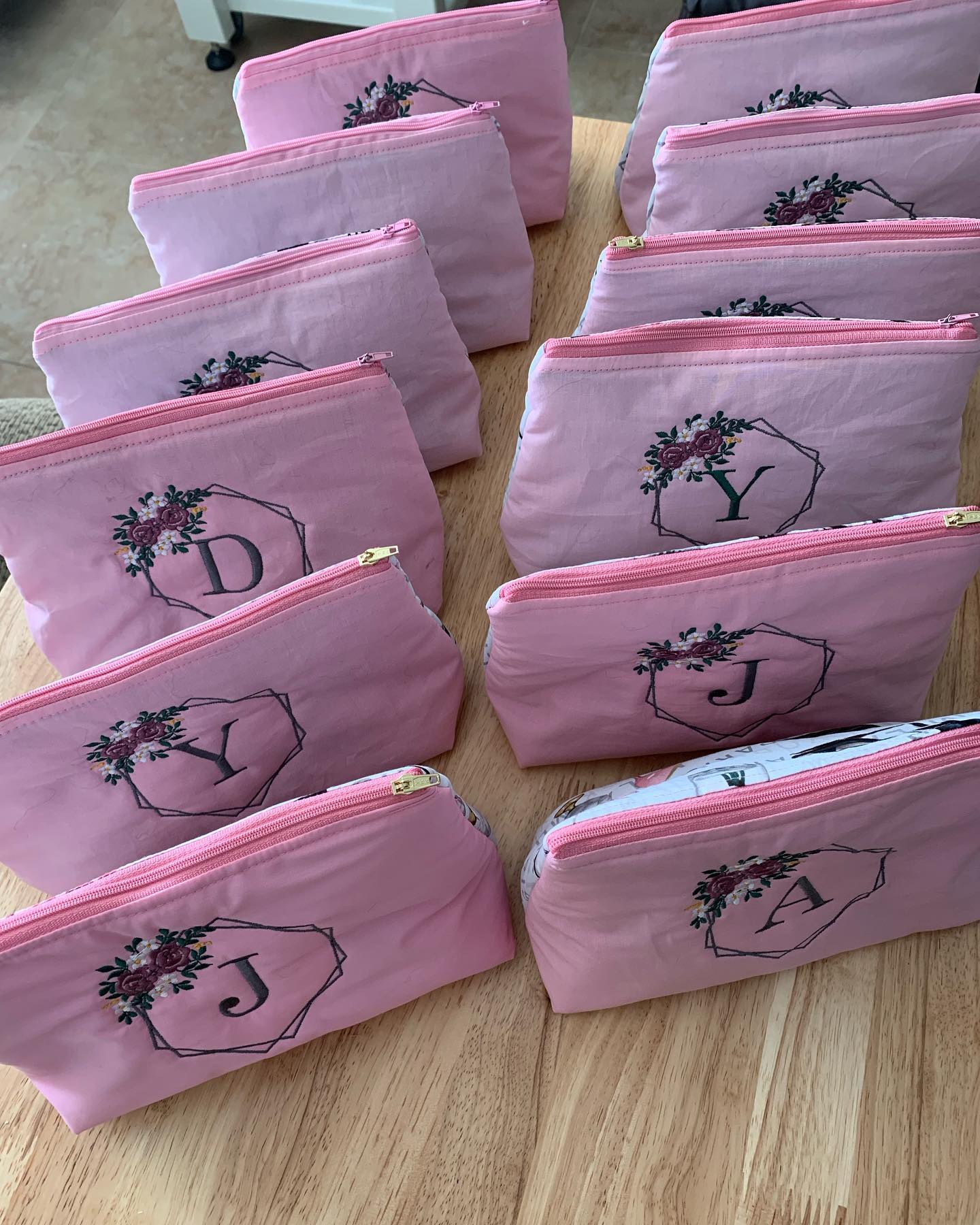 Monogrammed Bridesmaid Makeup Bags