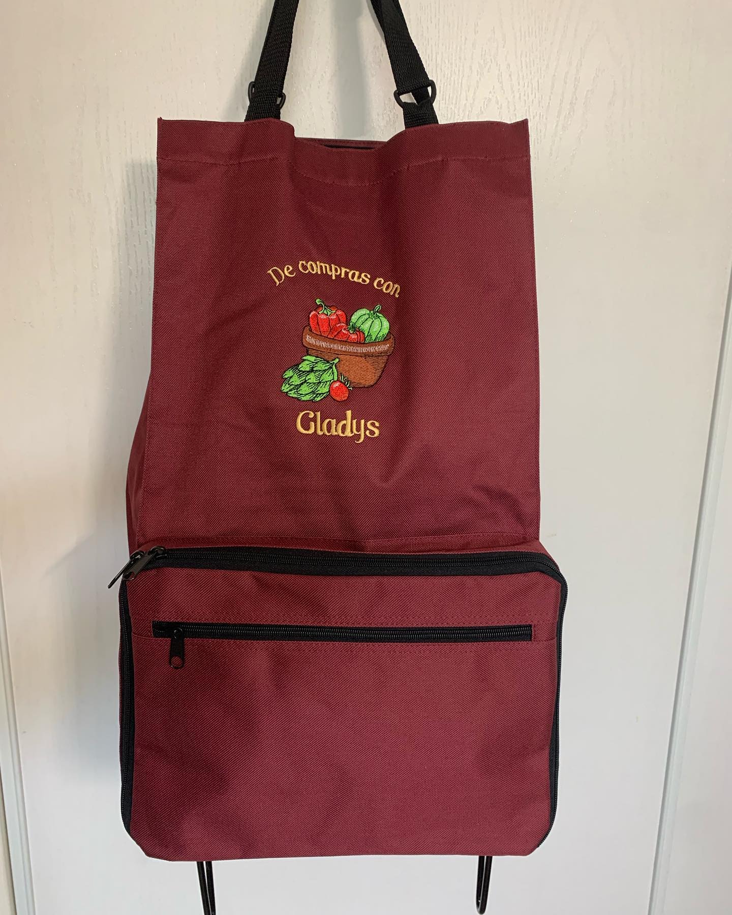 Personalized Rolling Shopping Cart Tote