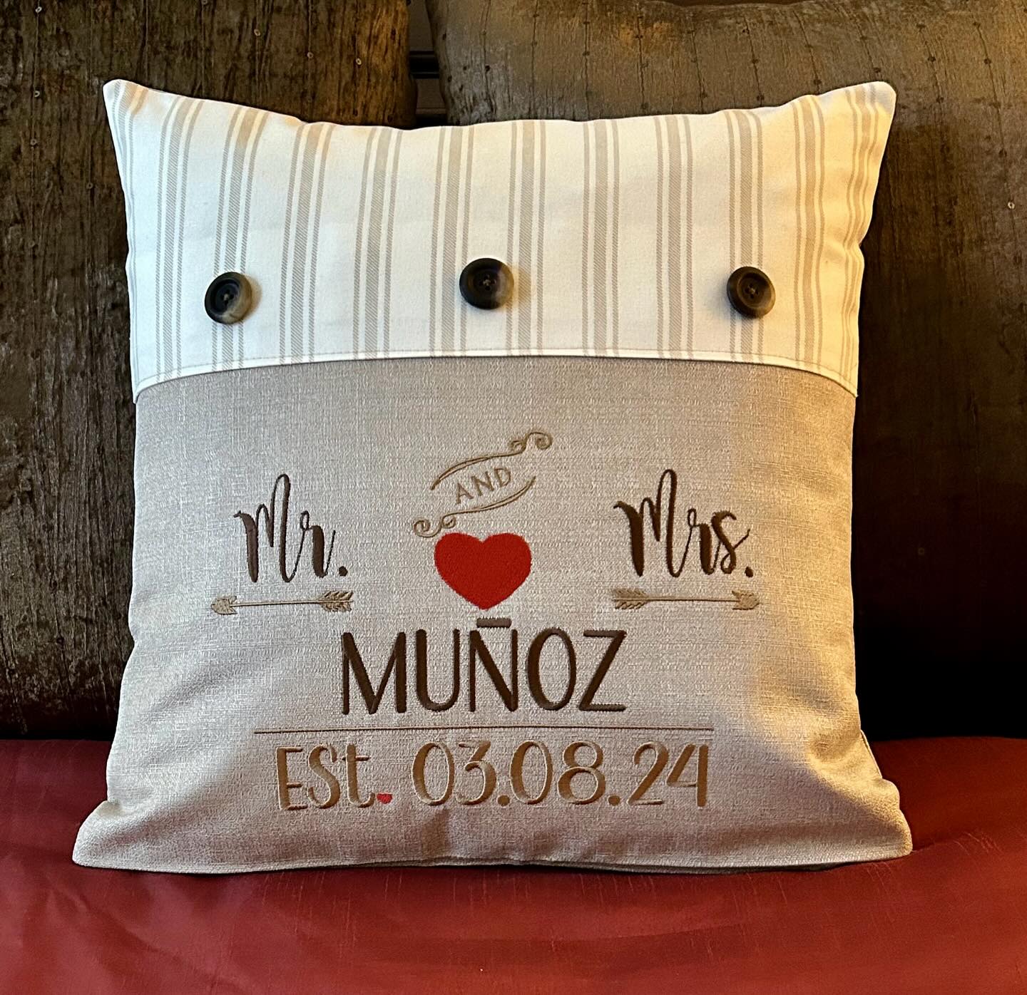 Personalized Wedding Keepsake Pillow